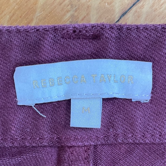 Rebecca Taylor Maroon High-Waisted Straight Leg Jeans SZ M/6 - Picture 8 of 9